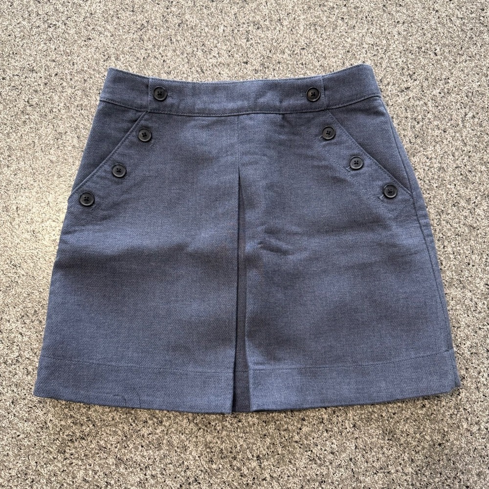 Gap Skirt Womens 2 Mini A Line Sailor Navy Melange Summer Preppy 16" Length